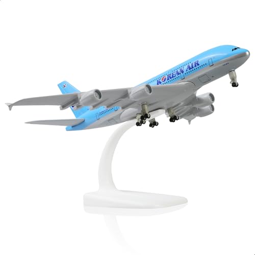 QIYUMOKE 1/300 Metallflugzeugmodell für Korean Air A380 für Airbus A380 Modellflugzeug mit Ständer (7.5 Zoll lang) Ausstellungsdekoration für Luftfahrtbegeisterte. von QIYUMOKE