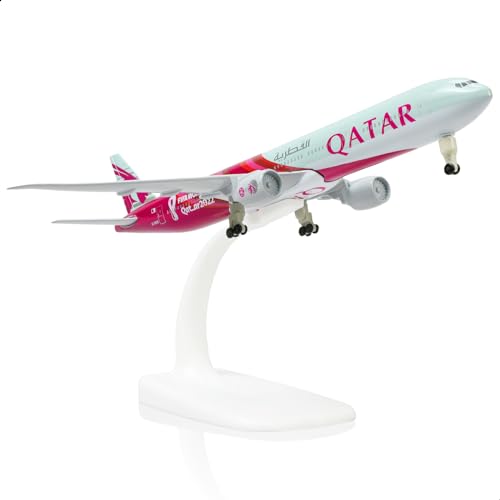 QIYUMOKE 1/300 Metallflugzeugmodell für Qatar 777 für Boeing 777 Modellflugzeug mit Ständer (7.5 Zoll lang) Ausstellungsdekoration für Luftfahrtbegeisterte. von QIYUMOKE