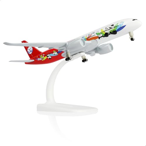 QIYUMOKE 1/300 Sichuan Airlines A350 Panda Livery Flugzeugmodell aus Metalldruckguss mit Ständer, Modellflugzeug für Erwachsene (7,5 Zoll), Geschenk für Luftfahrt-Enthusiasten von QIYUMOKE