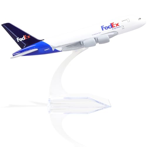 QIYUMOKE 1/400 Metallflugzeugmodell für FedEX A380 Modellflugzeug mit Ständer (6 Zoll lang) Ausstellungsdekoration für Luftfahrtbegeisterte. von QIYUMOKE