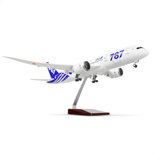 QIYUMOKE Japan ANA 1/130 787 Großmodellflugzeug mit Ständer für Boeing 787-8, vorgefertigte Modellflugzeugbausätze (17 Zoll L), Luftfahrt-Enthusiasten, Flugzeuggeschenke oder Flugzeugsammlungen von QIYUMOKE