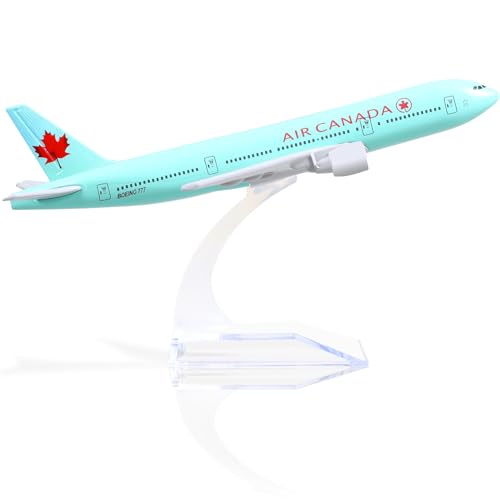 QIYUMOKE 1/400 Metallflugzeugmodell für Canada 777 für Boeing 777 Modellflugzeug mit Ständer (6Zoll lang) Ausstellungsdekoration für Luftfahrtbegeisterte. von QIYUMOKE