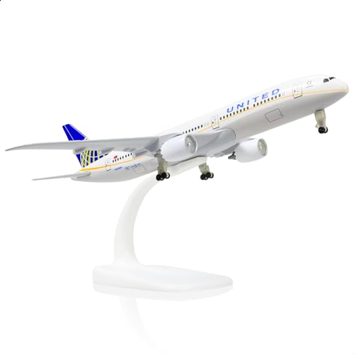 QIYUMOKE 1/300 Metallflugzeugmodell für United Airlines787 für Boeing 787 Modellflugzeug mit Ständer (7.5 Zoll lang) Ausstellungsdekoration für Luftfahrtbegeisterte. QIYUMOKE 1/300 Metallflugzeugmodell für United Airlines787 für Boeing 787 Modellflugzeug mit Ständer (7.5 Zoll lang) Ausstellungsdekoration für Luftfahrtbegeisterte. von QIYUMOKE