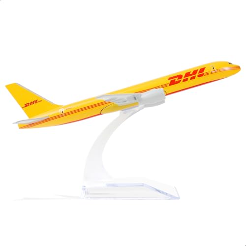 QIYUMOKE 1/400 757 Flugzeugmodell für DHL757aus Metalldruckguss mit Stände(6,3 Zoll L) Sammelflugzeug als Geschenk für Luftfahrt-Enthusiasten, Dekoration für den Schreibtisch von QIYUMOKE