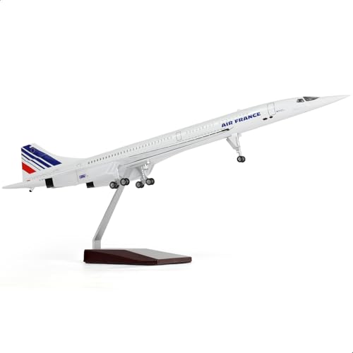 QIYUMOKE Concorde-Flugzeug aus Druckguss-Metall, Maßstab 1:125, Air France Edition, ideales Sammlerstück und Geschenk für Luftfahrt-Enthusiasten von QIYUMOKE