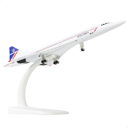 QIYUMOKE Concorde im Maßstab 1/300 für Singapur, Flugzeugmodellbausatz aus Metalldruckguss mit Ständer, Concorde-Modellflugzeug für kreative Schreibtischdekorationen oder Flugzeuggeschenke (7,9 Zoll) von QIYUMOKE