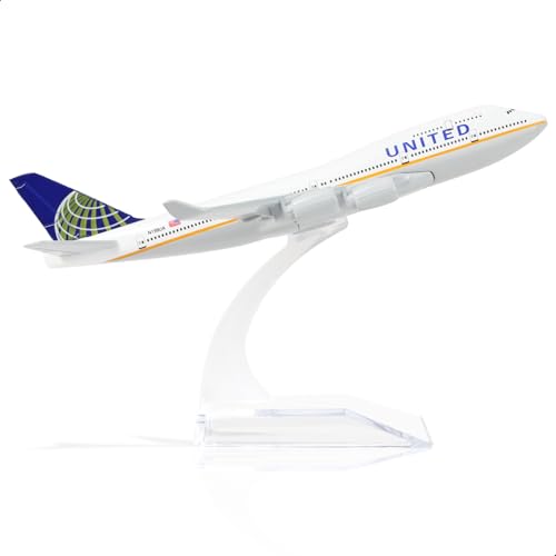 QIYUMOKE United747 1/400 Der -Cast Metal Flugzeugmodell -Boeing747 Legierung Flugzeugmodell -747 Modellebene mit Ständer (6 Zoll lang) Geschenke für Luftfahrtbegeisterte, von QIYUMOKE