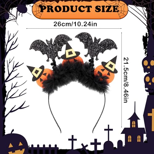 QIZHIQIAMY Kürbis Fledermaus Haarreif Fledermaus Ohren Kürbis mit Glitzereffekt für Halloween, Karneval Party Kostüm Accessoire für Kinder, Damen, Herren QIZHIQIAMY Kürbis Fledermaus Haarreif Fledermaus Ohren Kürbis mit Glitzereffekt für Halloween, Karneval Party Kostüm Accessoire für Kinder, Damen, Herren von QIZHIQIAMY