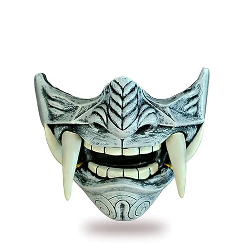 QIooQsaQ Newcomer Japanische Maske Japanische Samurai Maske Geist Krieger Oni Maske Cosplay Maske für Halloween Cosplay Punk Kostüm (Typ X) von QIooQsaQ