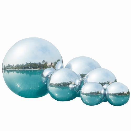 Riesige aufblasbare Spiegelkugeln, Halloween-Dekorationen für Veranstaltungen und Dekoration, Party, Werbung, Shows, Bühnendekoration, 6 Kombipacks (6 goldene Kombinationen) (6 silberne Kombinationen) von QIooQsaQ