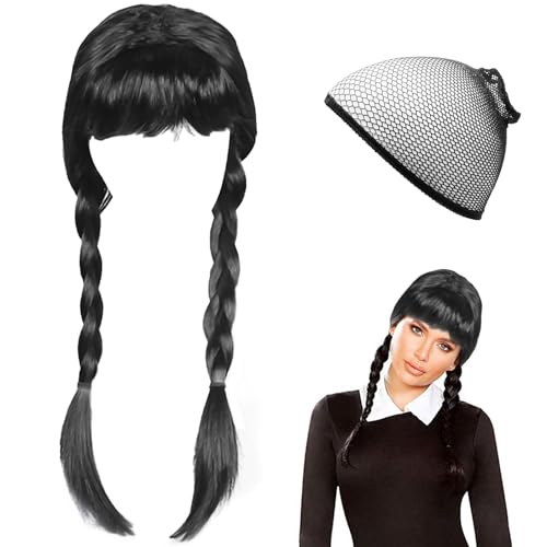 QJFHURB Wednesday Perücke Damen Wednesday Perücke Kinder Wednesday Perücke Schwarze Perücke Kinder Perücke Wendsdey Schwarze Perücke Mit Zopf Kinder Perücke Schwarz Wednesday Perücke Mit 1 Haarnetz QJFHURB Wednesday Perücke Damen Wednesday Perücke Kinder Wednesday Perücke Schwarze Perücke Kinder Perücke Wendsdey Schwarze Perücke Mit Zopf Kinder Perücke Schwarz Wednesday Perücke Mit 1 Haarnetz von QJFHURB