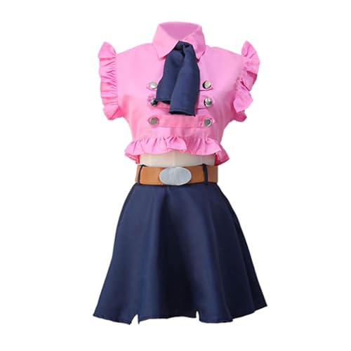QJIRZB Elizabeth Liones Cosplay Kostüm The Seven Deadly Sins Cosplay Kellnerin Uniform Full Set Halloween Kleid für Frauen (Elizabeth Liones-1#, M) von QJIRZB