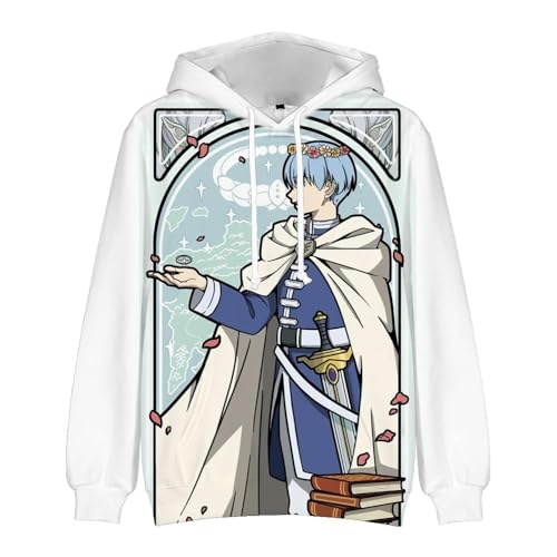 QJIRZB Frieren: Beyond Journey's End Anime Hoodie Frieren Stark Himmel Kapuzen-Sweatshirt Fern Casual Langarm Hoodies 3D-Druck Pullover (Type2, XS) von QJIRZB