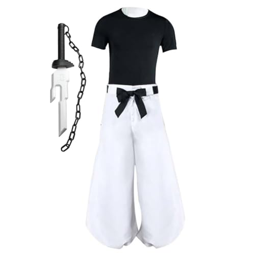QJIRZB JJK Fushiguro Toji Cosplay Kostüm Anime Fushiguro Toji Cosplay Halloween Weihnachten Uniformen Komplettes Set (Cosplay + Schwarze Requisite, M) von QJIRZB