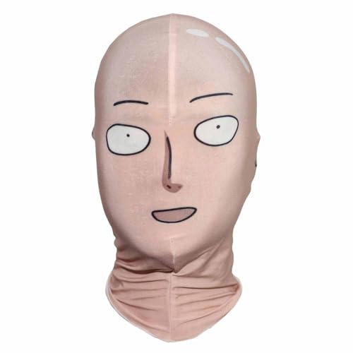QJIRZB One Punch Man Cosplay Kostüm mit Kopfbedeckung, Saitama Anime Cosplay Outfit für Halloween Weihnachten Party (Komödie Kopfbedeckung, M) von QJIRZB