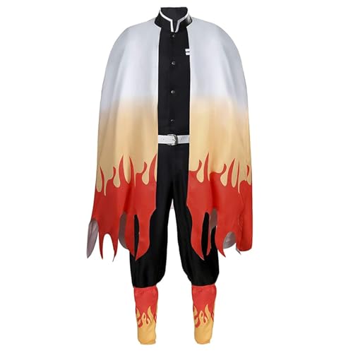 QJIRZB Rengoku Kyoujurou Cosplay Kostüm Halloween Weihnachten Party Uniformen Komplettes Set Rengoku Kyoujurou Anime Cosplay Outfit Kostüm (Rengoku Kyoujurou Cosplay, XXL) von QJIRZB