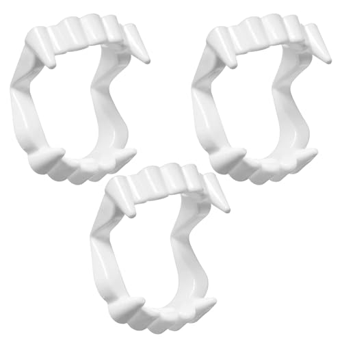 Vampirzähne Halloween Monster Zähne Zähne Horrid Vampir Zahnersatz Horror Zombie Fangs Prop Tricky Toys Vampir Fangs Resin Fake Teeth for Trick or Treat Halloween Cosplay Party Requisiten von QKEINV
