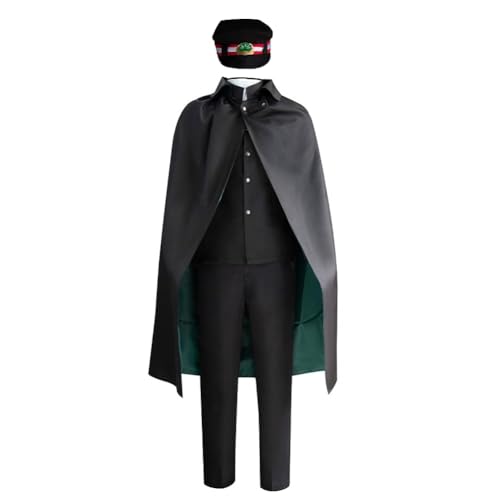 QKNTKF Anime Bungo Stray Dogs Cosplay Kostüm Komplettes Set Ranpo Edogawa Herren Uniform Outfit mit Umhang Halloween Weihnachten Cosplay Kostüme für Erwachsene (Ranpo Edogawa, M) von QKNTKF