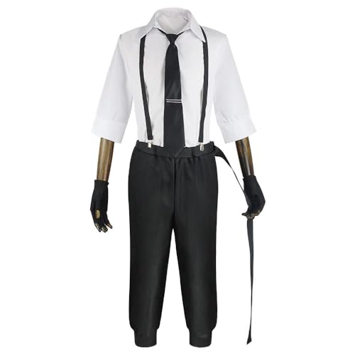 QKNTKF Bungo Stray Dogs Cosplay Nakahara Chuuya/Dazai Osamu/Akutagawa Ryunosuke/Nakajima Chuuya Uniformen Komplettes Set für Halloween Weihnachten Karneval Party Cosplay Outfit (Nakajima Atsushi, M) von QKNTKF