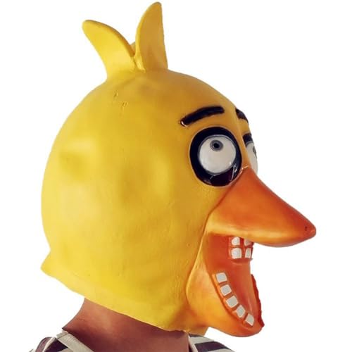 QKNTKF FNAF Maske Five Nights Game Horror Helm FNAF Sun Drop Latex Masken Masken Halloween Horror Masken Kinder Erwachsene (Typ A, Einheitsgröße) von QKNTKF