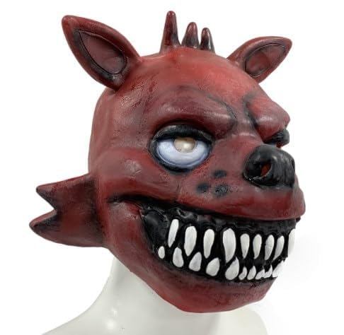 QKNTKF FNAF Maske Five Nights Game Horror Helm FNAF Sun Drop Latex Masken Masken Halloween Horror Masken Kinder Erwachsene (Typ B, Einheitsgröße) von QKNTKF