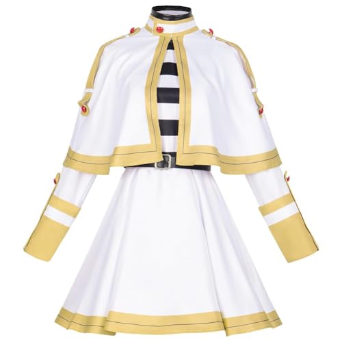 QKNTKF Frieren Cosplay Kostüm mit Perücke, Anime Frieren: Beyond Journey's End Komplettes Set Cosplay Outfits Anzug, Fern Cosplay Uniform mit Zubehör für Fans (Frieren, XL) von QKNTKF