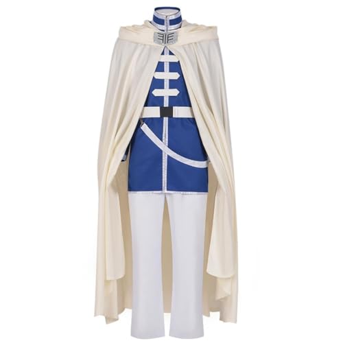 QKNTKF Frieren Cosplay Kostüm mit Perücke, Anime Frieren: Beyond Journey's End Komplettes Set Cosplay Outfits Anzug, Fern Cosplay Uniform mit Zubehör für Fans (Himmel, L) von QKNTKF