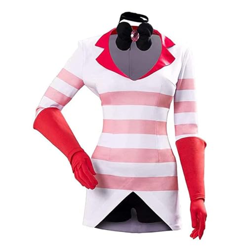 QKNTKF Hazbin Hotel Cosplay Kostüm Angel Dust/Alastor/Blitzo Anzug Uniform Jacke Top Hosen Outfits Verkleidung Anime Rolle Komplettes Set für Halloween Karneval Anime Ausstellung (Angel Dust, S) von QKNTKF