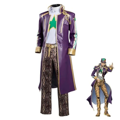 QKNTKF Higashikata Josuke/Enrico Pucci/Jotaro Cosplay Kostüm Anime Cosplay Outfits Anzüge Komplettes Set von Dress Up Uniform Halloween Karneval Party Verkleidung Zubehör (Jotaro B, S) von QKNTKF