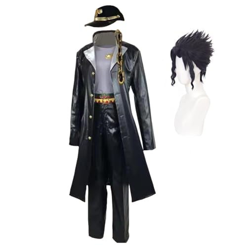 QKNTKF Higashikata Josuke/Enrico Pucci/Jotaro Cosplay Kostüm Anime Cosplay Outfits Anzüge Komplettes Set von Dress Up Uniform Halloween Karneval Party Verkleidung Zubehör (Jotaro mit Perücke, L) von QKNTKF