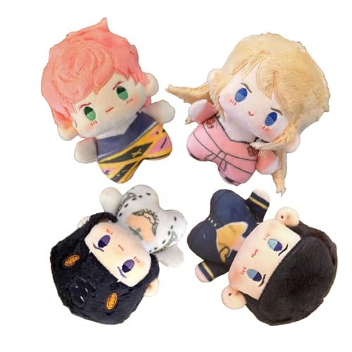 QKNTKF JJBA weiches Higashikata Josuke Kissen Anime Bruno Buccellati weiche Figur Mini-Wurfkissen Schultaschen-Anhänger Anhänger hängende Dekoration (4 Stück - 10 cm) von QKNTKF