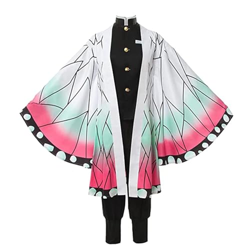 QKNTKF Kochou Shinobu Cosplay-Kostüm, Outfit, Anime, Cosplay, Umhang, Jacke, Rolle, Cosplay, komplettes Kostüm-Set für Halloween, Karneval, Party (Kochou Shinobu, 160) von QKNTKF