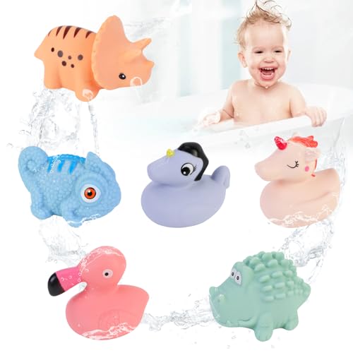 Baby Badewannenspielzeug Dinosaurier Wasserspielzeug Einhorn Flamingos Figuren Badetiere Sandspielzeug Bath Toy für Kinder Kleinkind Jungen Mädchen ab 1 Jahr von QKURT