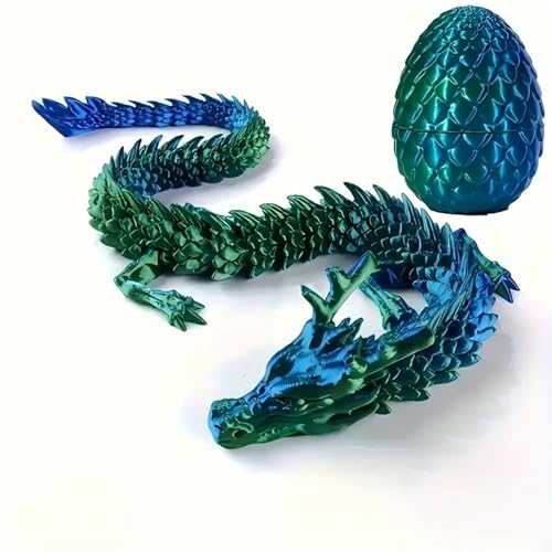 3D-Gedruckter Drache,3D Gedrucktes Drachenei Geheimnisvolle Drachen Spielzeug,3D-Gedruckter Drache im Ei im Inneren Heimbüro Schreibtischdekoration Erwachsene Kinder Geschenke Spielzeug.(Lasergrün) von QLEBAO