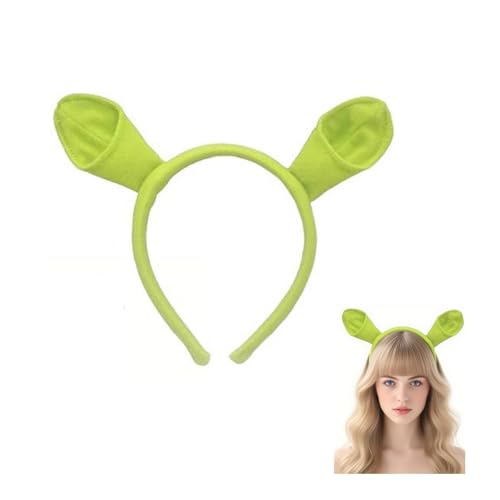 QLHNGUZ 1 Stück grünes Stirnband - Vielseitiges Kostümzubehör für Erwachsene & Kinder, perfekt als Ohr-Kopfschmuck ideal für Halloween, Weihnachten, Cosplay, Kostümpartys & Kostümpartys von QLHNGUZ