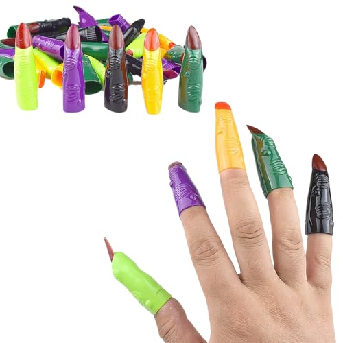 QLHNGUZ 10 Stück Halloween Maskerade Nagelabdeckungen – Gruselige Hexe & Zombie Finger Requisiten perfekt für Halloween-Partys, Cosplay und gruselige Dekoration QLHNGUZ 10 Stück Halloween Maskerade Nagelabdeckungen – Gruselige Hexe & Zombie Finger Requisiten perfekt für Halloween-Partys, Cosplay und gruselige Dekoration von QLHNGUZ