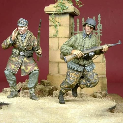 QLKFTRVNH 1/35 WWII German Soldier Resin Soldier Model Kit Unbemalte und unmontierte Figur Resin Model Kit (2 Figuren, Szene Nicht enthalten) //U6w9Z1 von QLKFTRVNH