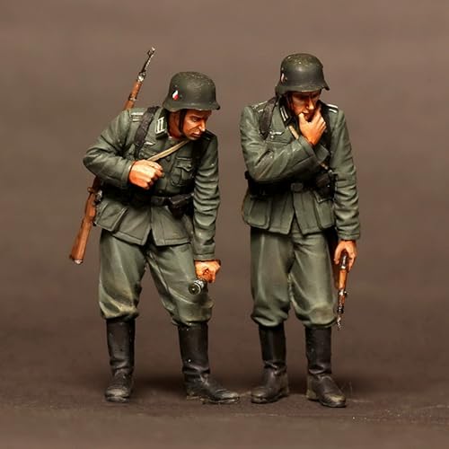 QLKFTRVNH 1/35 WWII German Soldier Resin Soldier Model Kit Unbemaltes und unmontiertes Resin Modell (2 Personen)//g8F7S6 von QLKFTRVNH