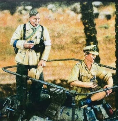 QLKFTRVNH 1/35 WWII German Tank Soldier Resin Model Kit Unbemalt und unmontiert Soldier Resin Model Kit (2 Figuren, keine Panzer) // F6v3f4 von QLKFTRVNH