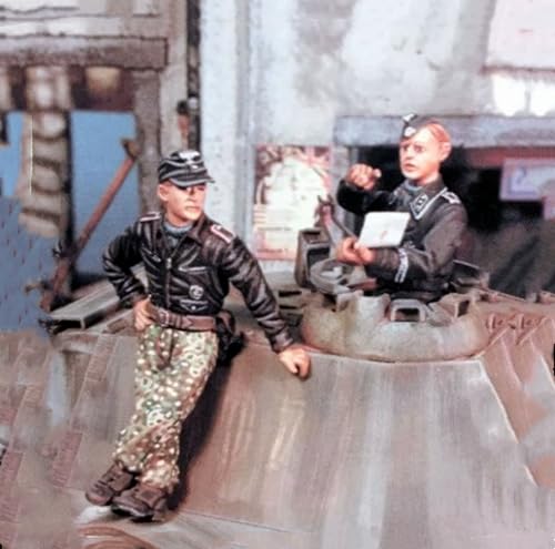 QLKFTRVNH 1/35 WWII German Tank Soldier Resin Model Kit Unbemalt und unmontiert Soldier Resin Model Kit (2 Figuren, Keine Panzer) //I8G4O2 von QLKFTRVNH