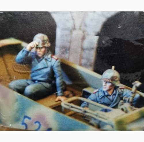 QLKFTRVNH 1/35 WWII German Tank Soldier Resin Model Kit Unbemalt und unmontiert Soldier Resin Model Kit (2 Figuren, keine Panzer) //I8G4O4 von QLKFTRVNH