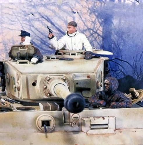 QLKFTRVNH 1/35 WWII German Tank Soldier Resin Model Kit Unbemalt und unmontiert Soldier Resin Model Kit (3 Figuren, Keine Panzer) // F6v2f2 von QLKFTRVNH