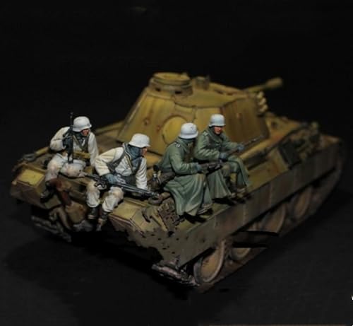 QLKFTRVNH 1/35 WWII German Tank Soldier Resin Soldier Model Kit Unbemalt und unmontiert Figur Resin Model Kit (4 Figuren, ohne Panzer) //U8w3Z3 von QLKFTRVNH