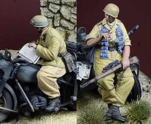 QLKFTRVNH 1/35 WWII Soldier Resin Model Kit Unbemalter und unmontierter Soldier Resin Model Kit (2 Figuren, Keine Fahrzeuge) //I5G9O4 von QLKFTRVNH