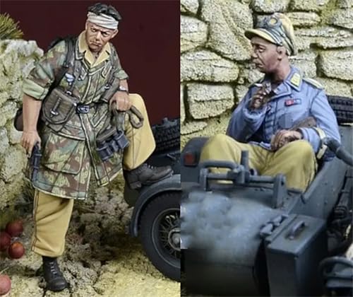 QLKFTRVNH 1/35 WWII Soldier Resin Soldier Model Kit Unbemalte und unmontierte Figur Resin Modellbausatz (2 Figuren, keine Fahrzeuge) //U6w3Z3 von QLKFTRVNH