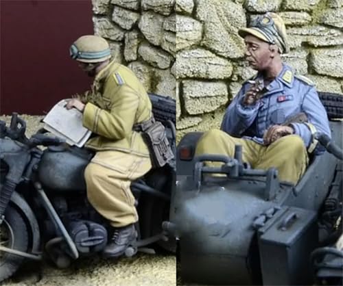 QLKFTRVNH 1/35 WWII Soldier Resin Soldier Model Kit Unbemalte und unmontierte Figur Resin Modellbausatz (2 Figuren, Keine Fahrzeuge) //U6w3Z4 von QLKFTRVNH
