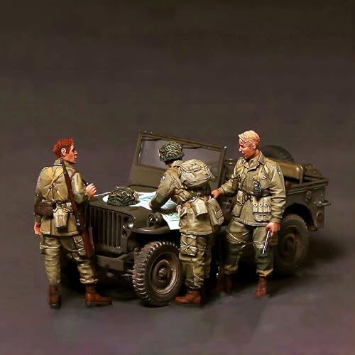 QLKFTRVNH 1/35 WWII US Soldier Resin Model Kit Unbemalt und unmontiert Soldier Resin Model Kit (3 Men, No Vehicle) // F5v6f1 von QLKFTRVNH