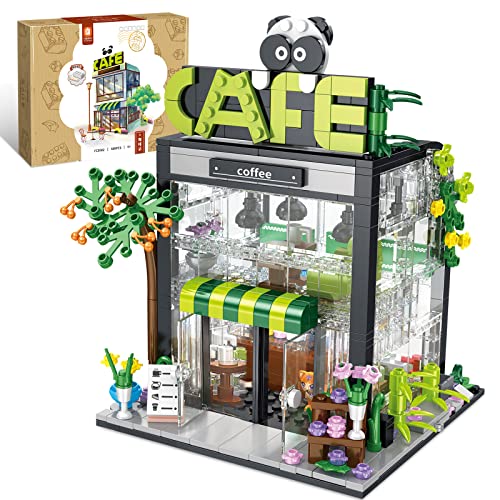 QLT QIAOLETONG Café Haus LED Bauset Friends mädchen Haus, Ideas Modell klemmbausteine Baustein Geschenk für Mädchen 6-12 Bausteinen Kompatibel Mit Allen Gängigen Marken (589 Stück) von QLT QIAOLETONG