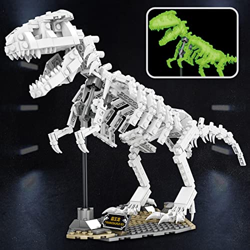 QLT QIAOLETONG Jurassic Dinosaurier Luminous Baustein Spielzeug für Boy 8-14, Verwenden Sie Sonnenlicht/Lichter, um Energie zu speichern,Leuchten bei Kompatibel Mit Dinosaurier（458PCS） von QLT QIAOLETONG