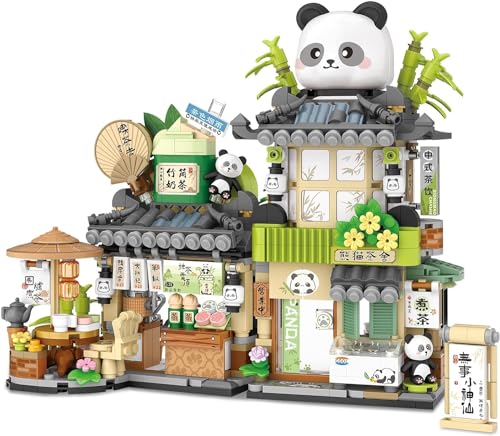 Panda Haus Mini Bausteine, MOC Creative China Toys Friends mädchen 6-12 Model Set, 860 PCS Klemmbausteine Haus Toy Gift (Nicht Kompatibel Mit Lego China Panda Haus) von QLT QIAOLETONG